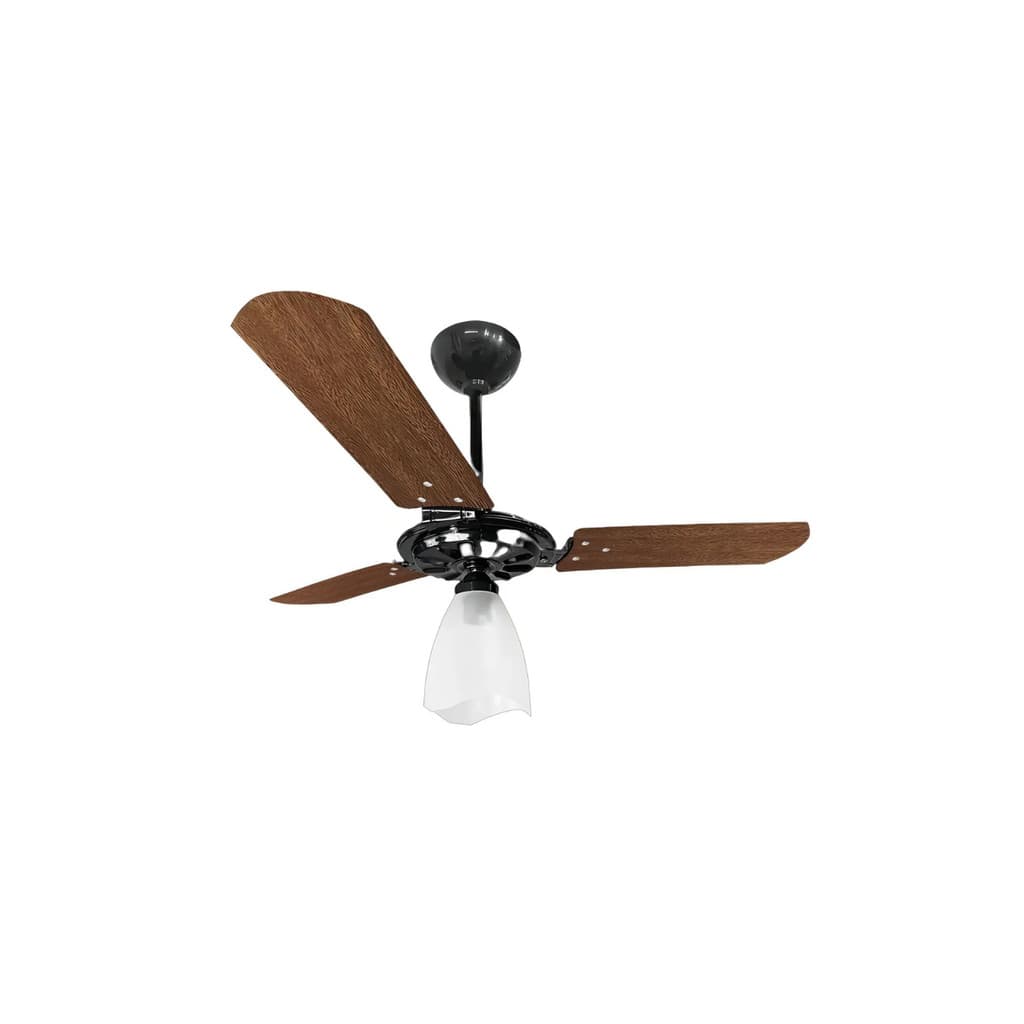 Ventilador de teto Ventex Yris com 3 pás de Madeira 127V Preto c/ Mogno