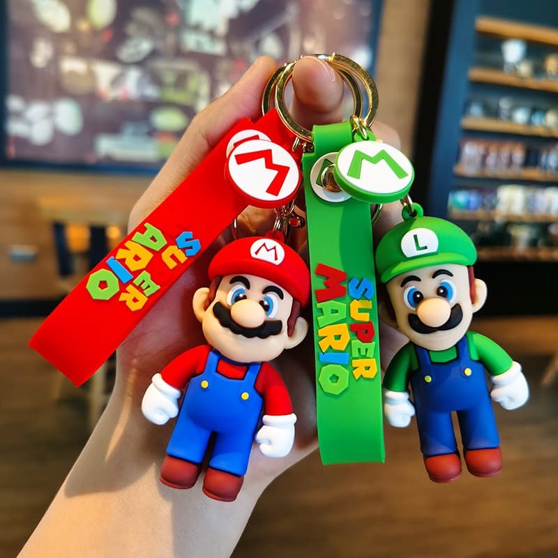 Chaveiro Luigi e Mario Bros - Gorila, Princesa, Dinossauro Yoshi - Acessórios de Desenho Animado para Mochila