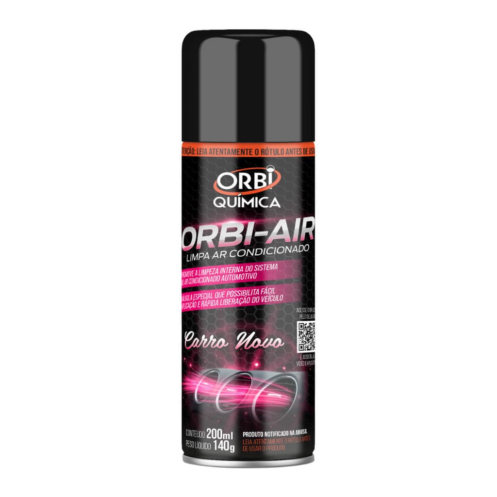 Higienizador Limpa Ar Condicionado Orbi Air Spray Higienização 200ml Fragrância Carro Novo