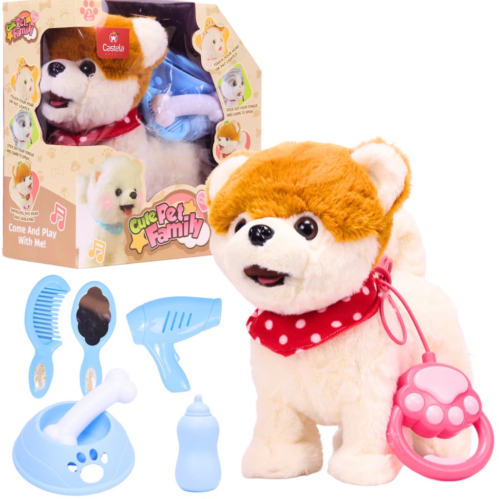 Brinquedo de Pelucia Cachorrinho com Coleira c/Som e Movimento CBS0402 - Castela