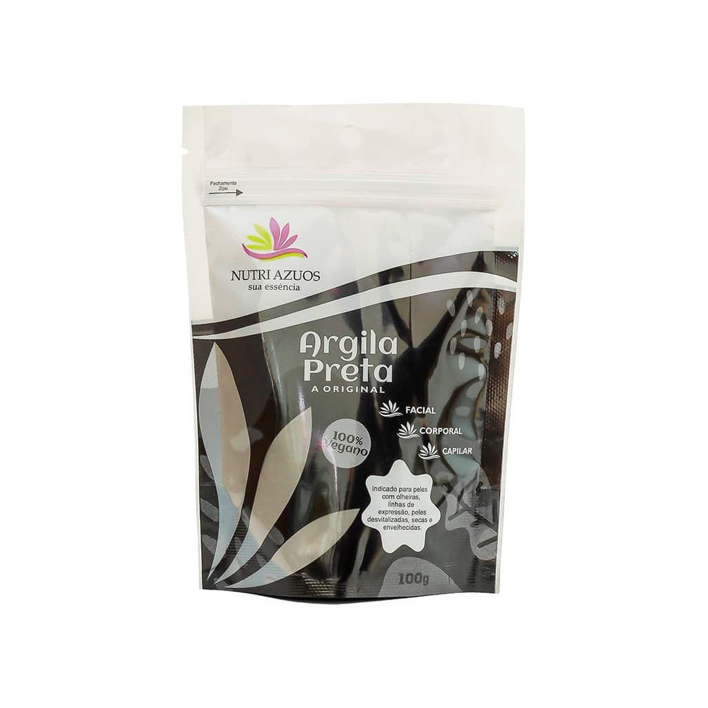 Argila Preta Capilar, Corporal e Facial Nutri Azuos - 100g