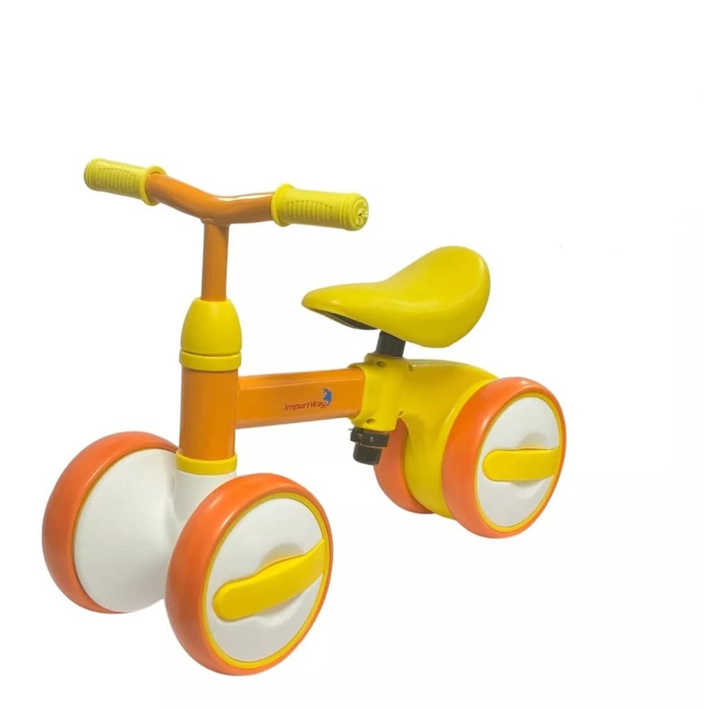 Triciclo Balance Infantil Equilíbrio Sem Pedal 4 Rodas Amarelo