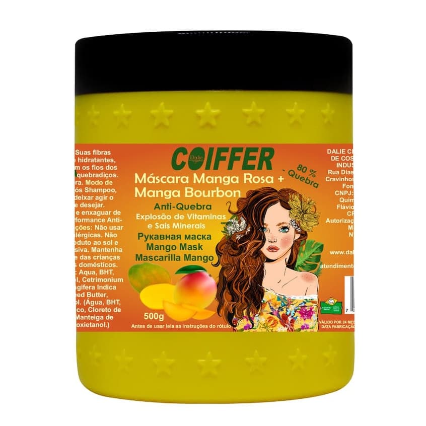 Máscara Manga Rosa E Bourbon Dalie Coiffer 500g Umectação