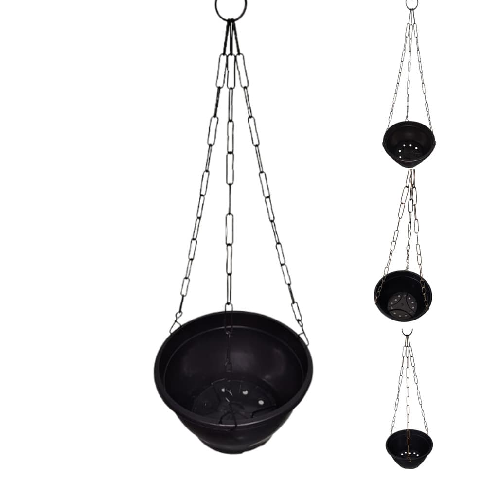 Kit 6 Vasos Cuia 21 Na Cor Preta E Corrente 44cm Cor Preta