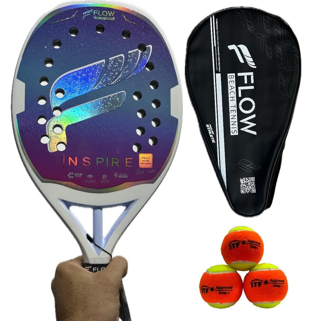 Raquete Beach Tennis Flow Inspire Nicole Nobile 12k 21mm