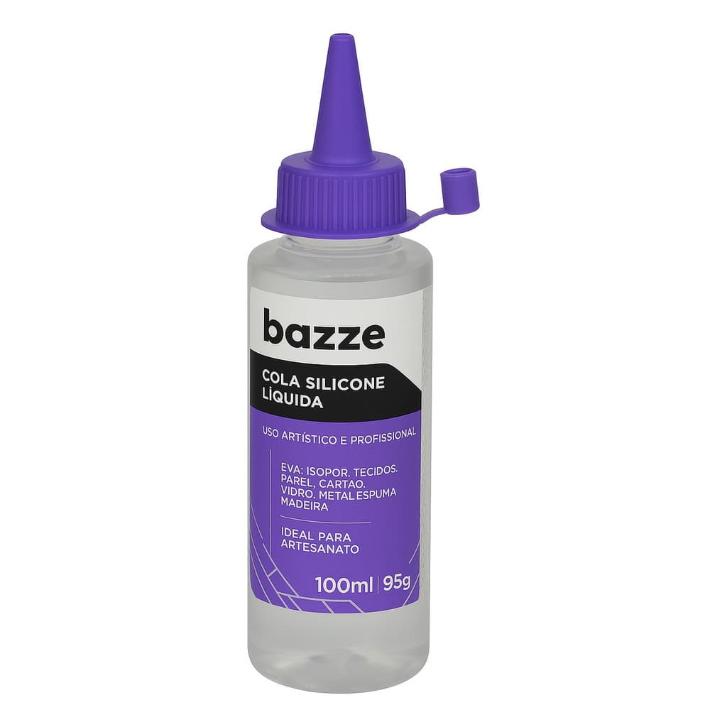 Cola Silicone Líquida 100ml Bazze Artesanato Papel EVA