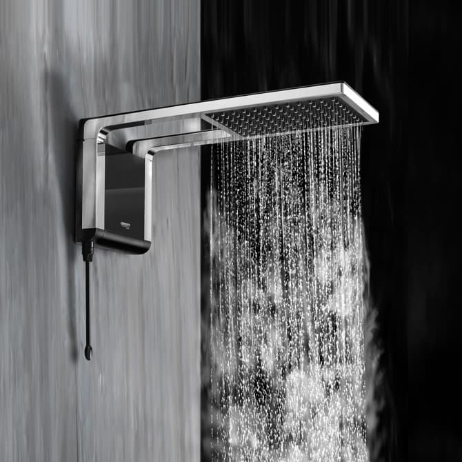 Chuveiro Elétrico Ducha Eletrônica Acqua Storm Ultra Preto Cromado 220v 7800w 6800w Lorenzetti