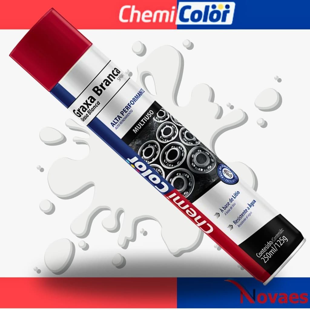 Graxa Branca de Lítio Spray Chemicolor 250ML 125G