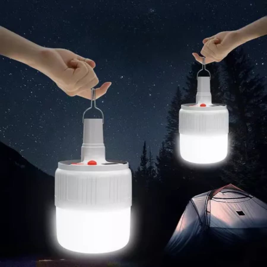 Lâmpada Recarregável Energia Solar Led Com Lanterna
