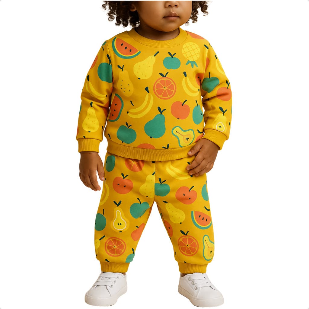 Conjunto de Moletom Infantil Menina Inverno Quentinha com Felpa