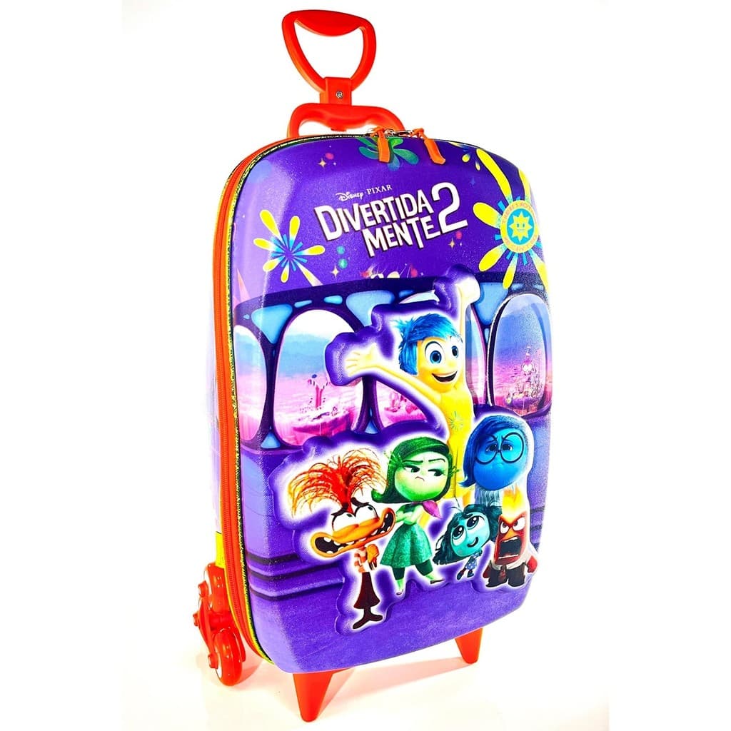Mala Mochila Divertidamente 2 Infantil 3D Alto Relevo Com Rodinha Tripla - Diplomata