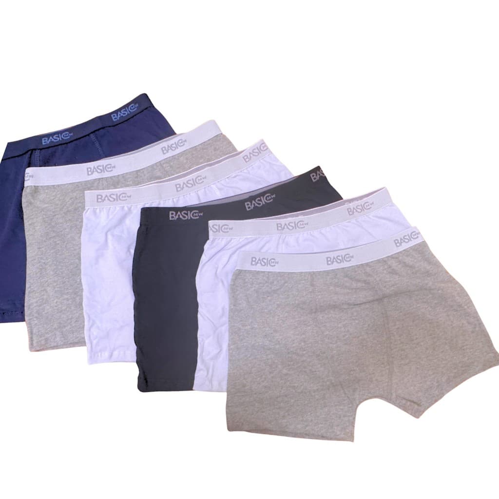 Kit 6 Cuecas Masculina Boxer 96% Algodão Cores Sortidas - M