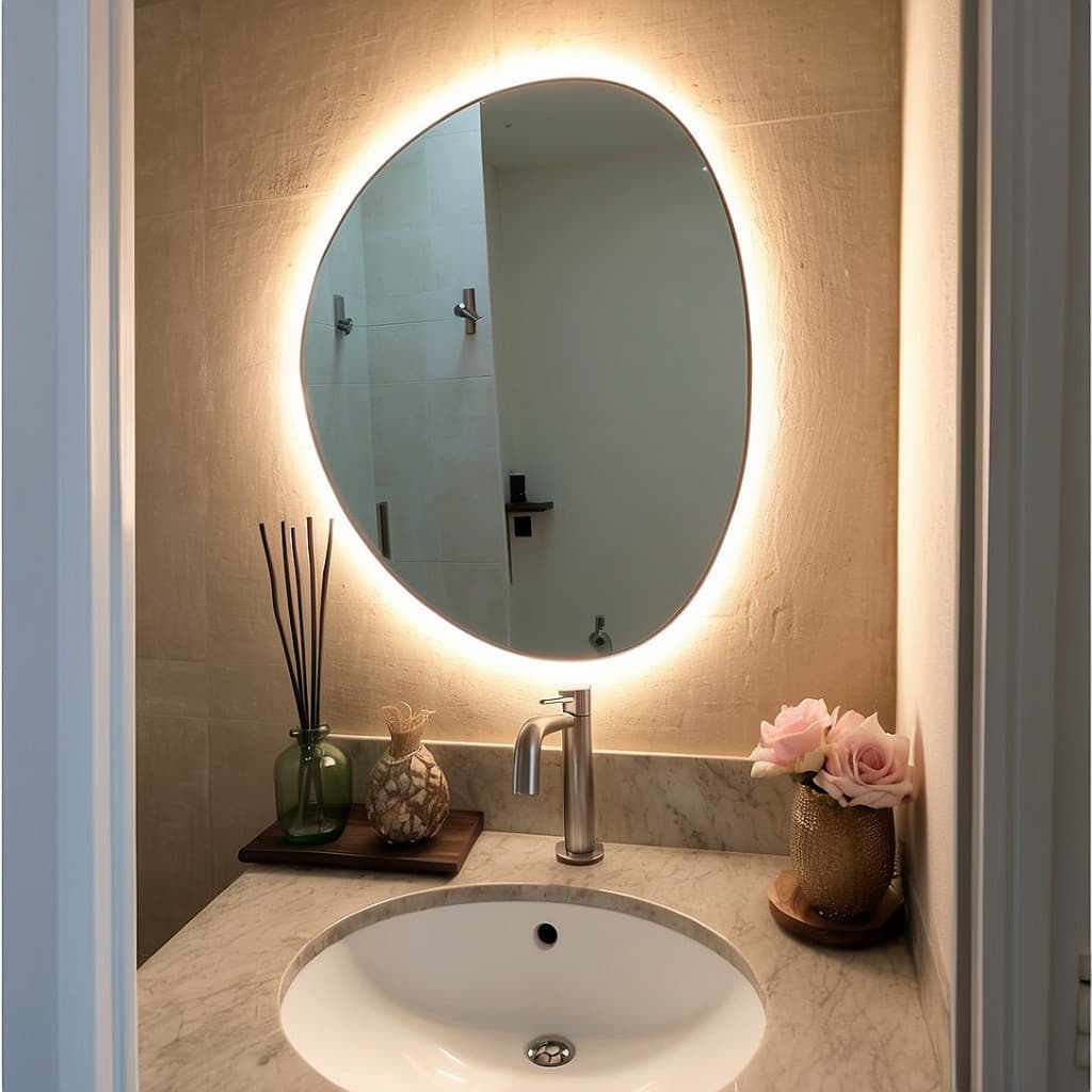 Espelho Orgânico Abstrato Decorativo Grande Completo Quarto Sala e Banheiro  - Lançamento Exclusivo