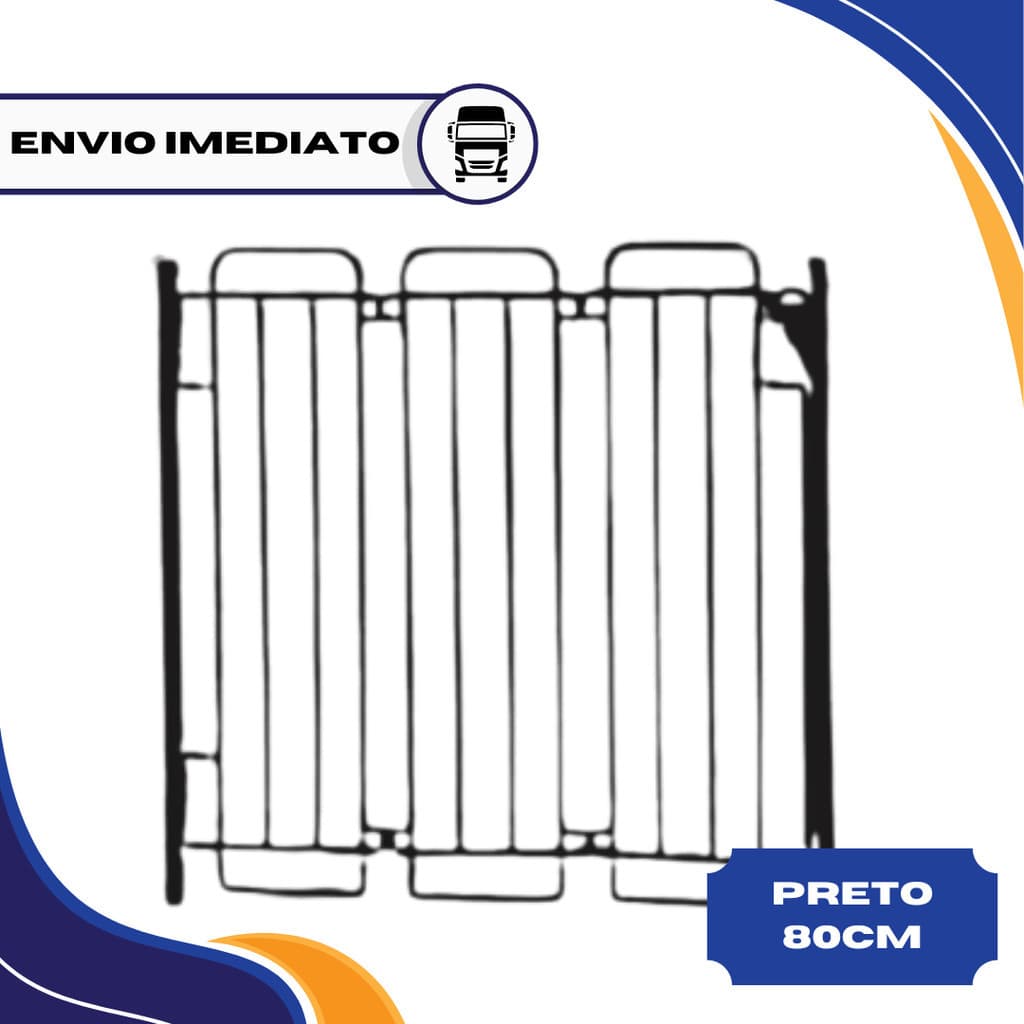 Portão Pet Grade Flex Para Cachorro 80cm Preto Cerquinha Reforçado Proteção Pet Cães Bebês