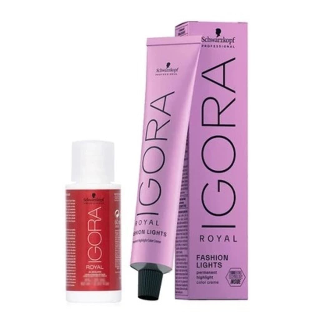 Kit Coloração + Ox 30 Vol Igora Fashion Lights escolha o tom