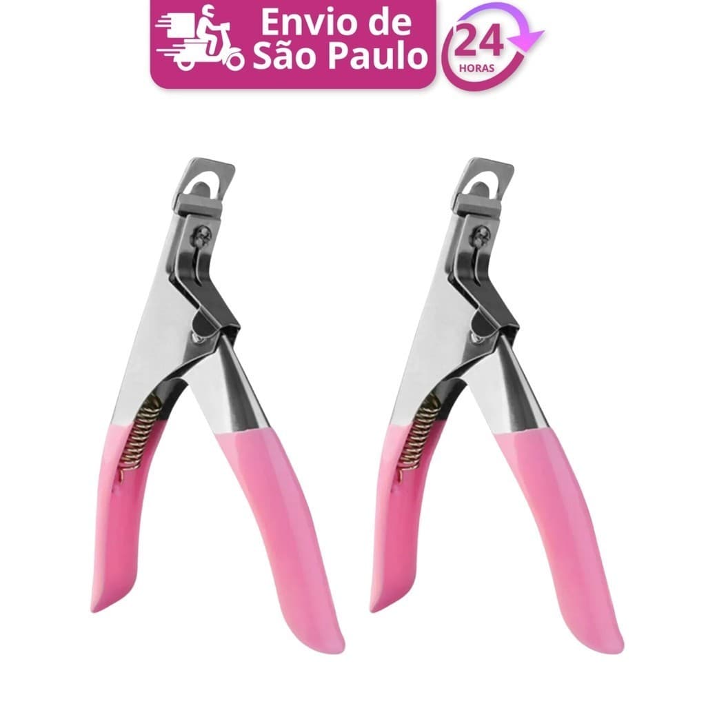 Kit com 2 Alicates Cortador De Unhas Uv Gel Tips Acrílicas Postiças Profissional Manícure Mãos