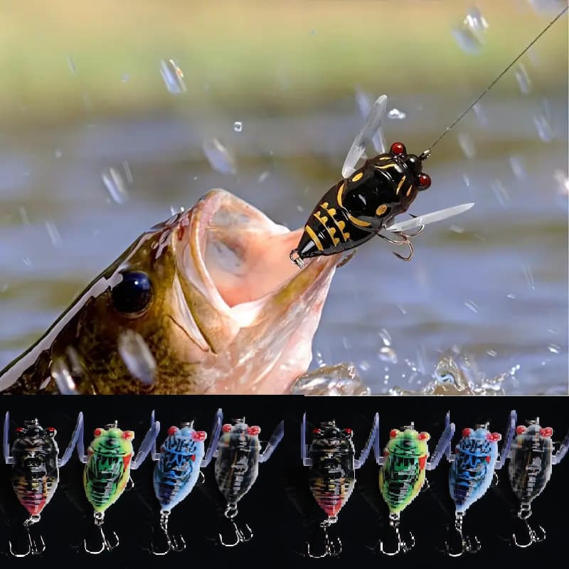 1 Pçs Cigarra Isca Inseto De Pesca Artificial Equipamento 5cm 6g
