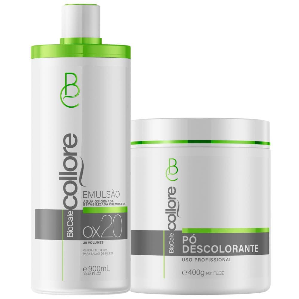 Biocale - Kit Pó Descolorante + Loção Reveladora 20 Vol