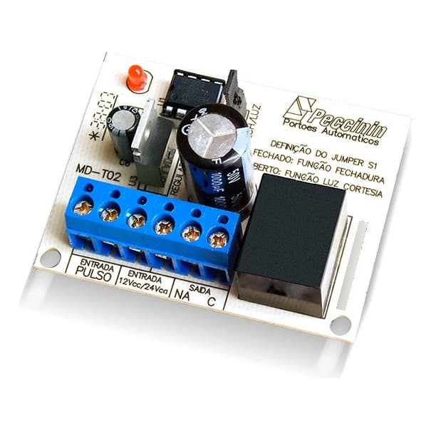 Modulo Para Trava Ou Acender Luz Da Garagem Md-t02 Peccinin