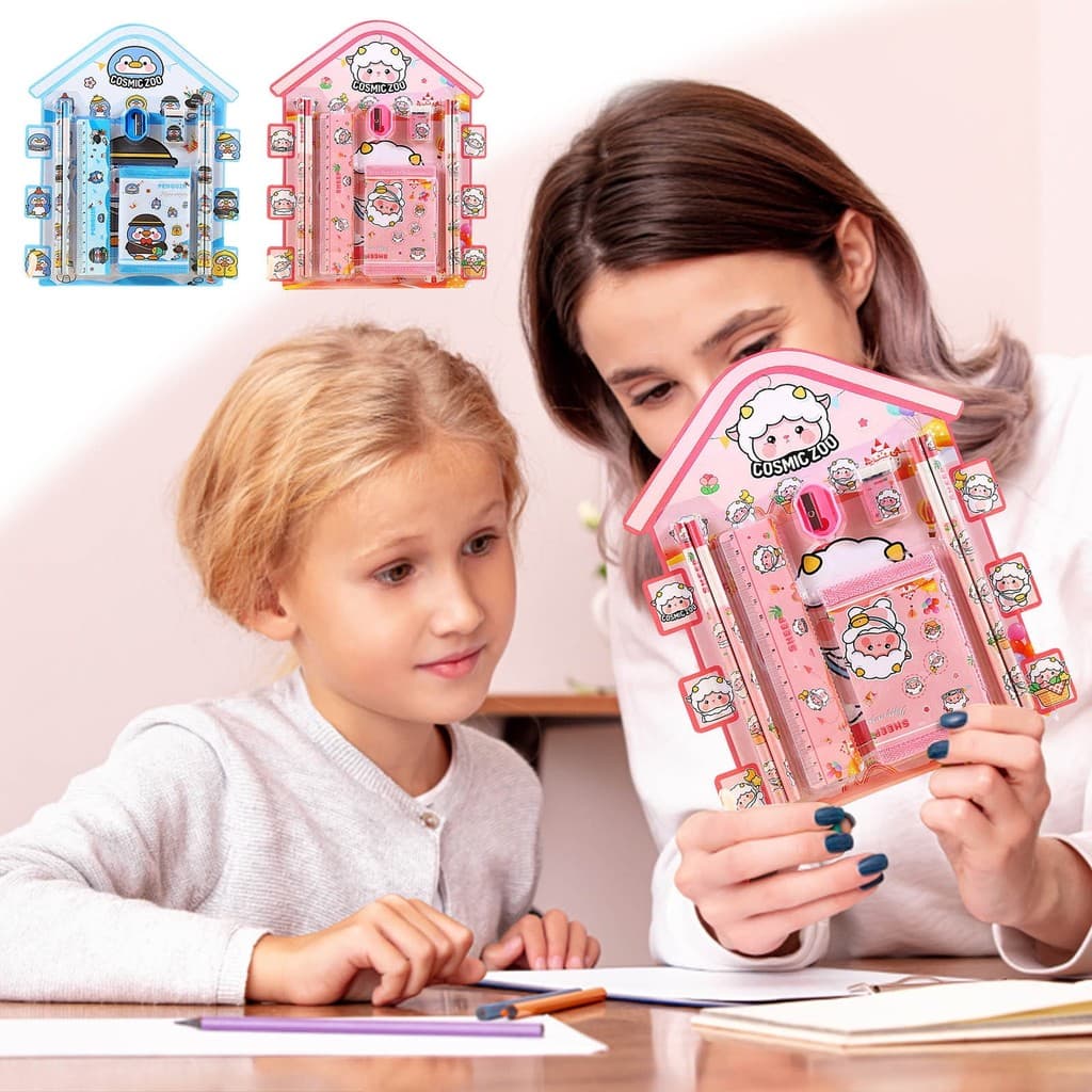 Kit Papelaria  8 Itens De Materiais Escolares Diversos De Bichinhos