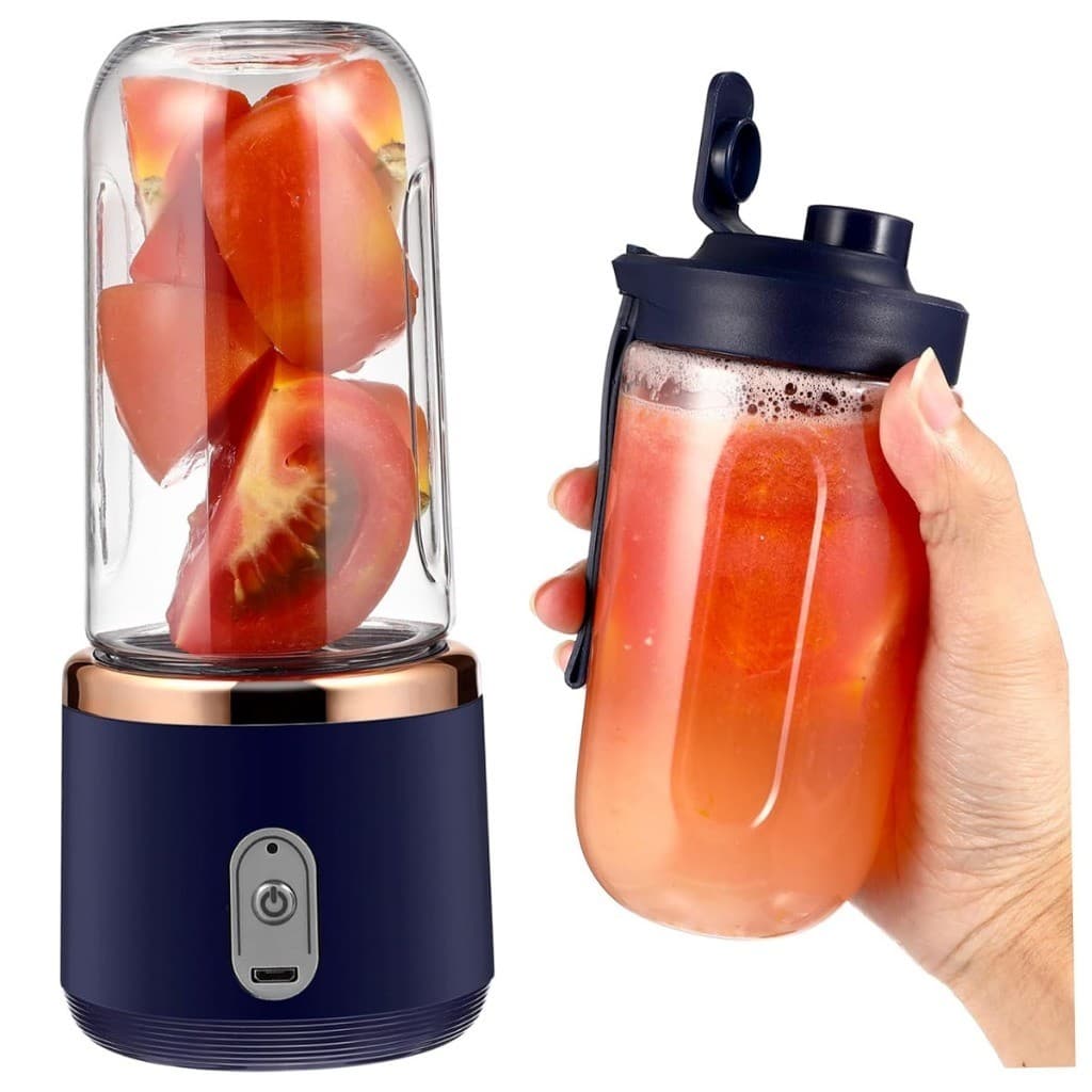 Mini Liquidificador Mixer Processador Portátil Casa Camping Carro Recarregável 2 Copos Bivolt-sunshine