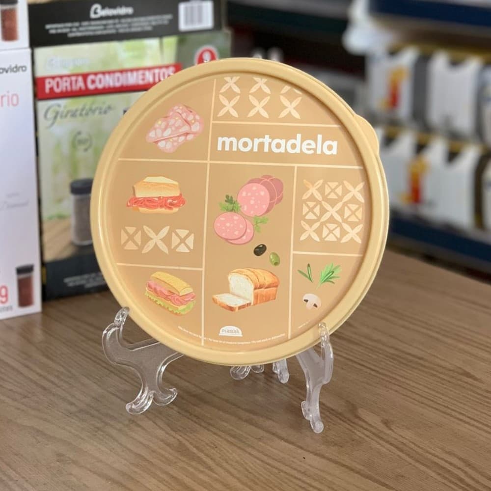 Pote Plastico Porta Frios Porta Mortadela Decorado 750ml Plasutil