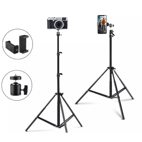 Tripé  2,1m Encaixe 1/4 + Ball Head studio luminação suporte celular
