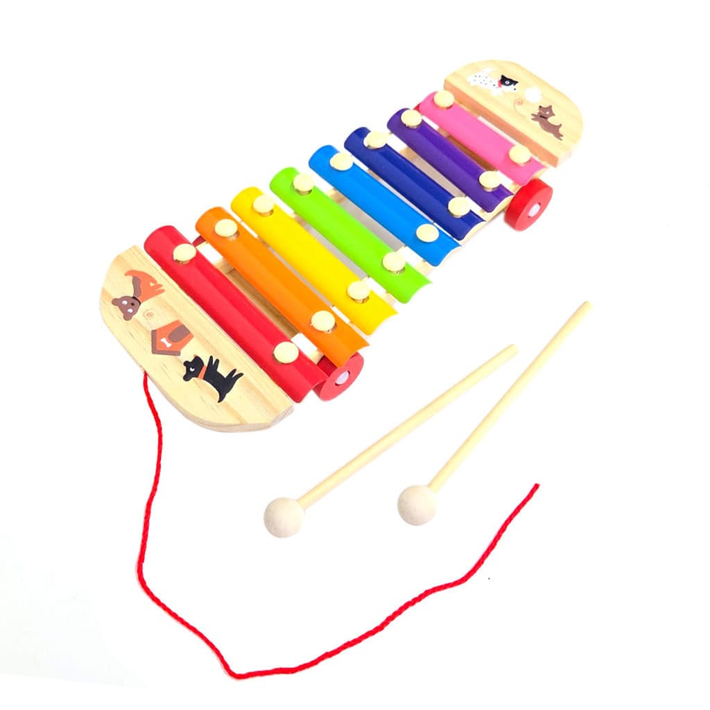 Xilofone Brinquedo Educativo Musical Pedagógico Montessori Colorido Para Bebês e Crianças Pequenas