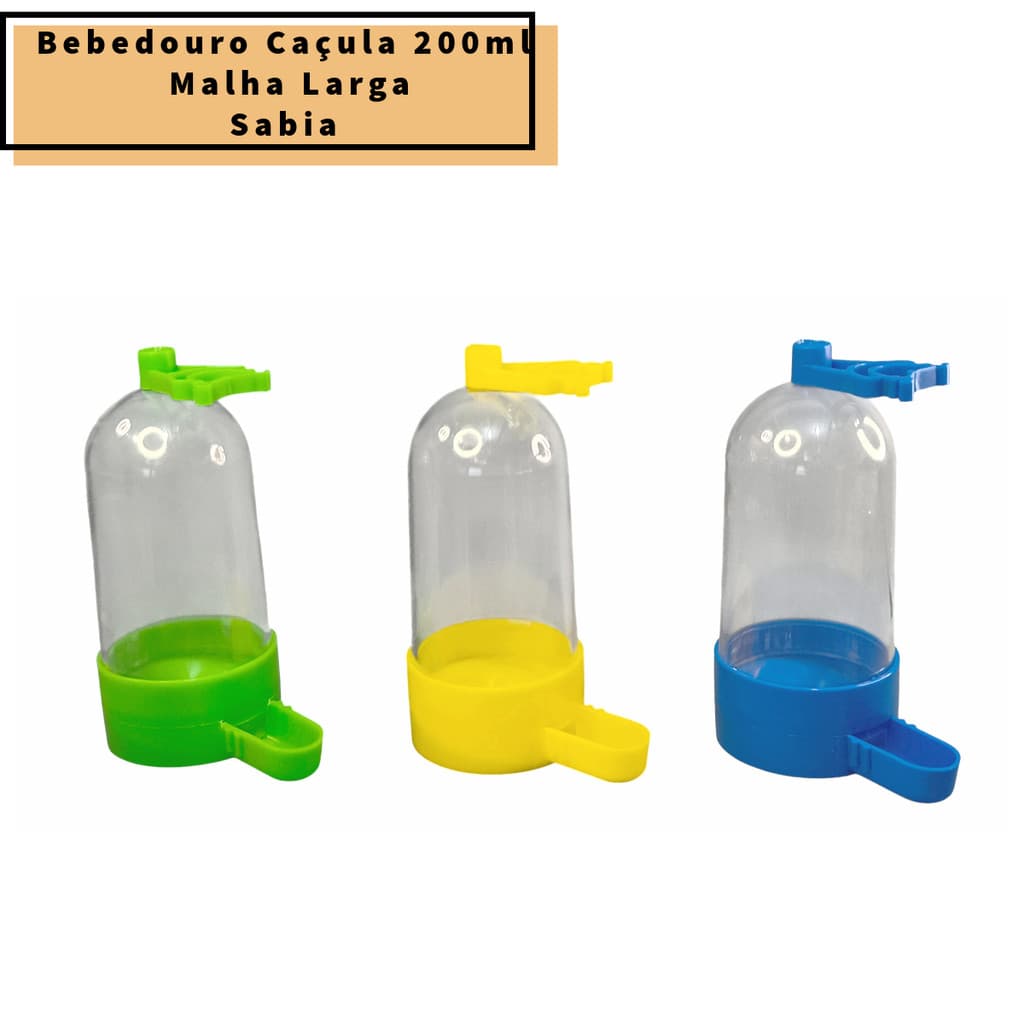 2 Bebedouros Automatico 270ml Sabia Malha Larga - Gaiolas Viveiros Passaros