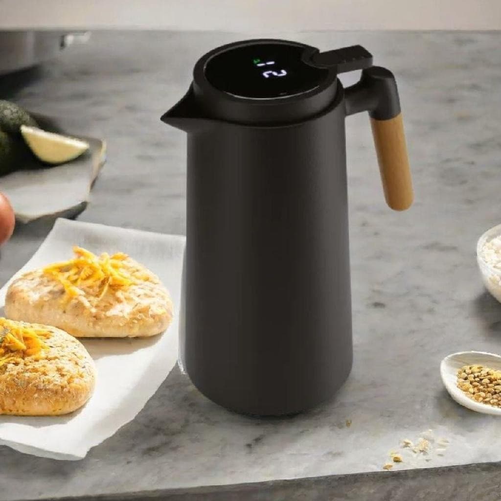 Garrafa Térmica 1 Litro Com Termômetro Led Para Chás E op Chef Inox 101 coador filtro de café prateado