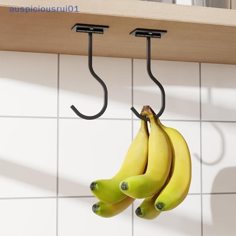[Auspiciosorui01] 1 Peça De Armário Sob Gancho De Banana Pode Ser Fixo Com Parafusos De Metal Multiuso Manter Bananas Fr