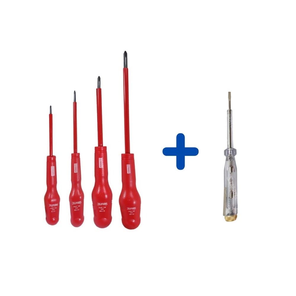 Jogo Chave Philips Sibratec | Cabo Isolado 1000V + Chave Teste Brinde (5 peças)