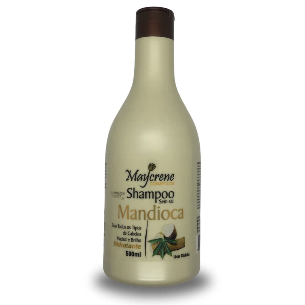 Shampoo Maycrene de Mandioca 500ml - Maciez, Brilho e Limpeza Capilar