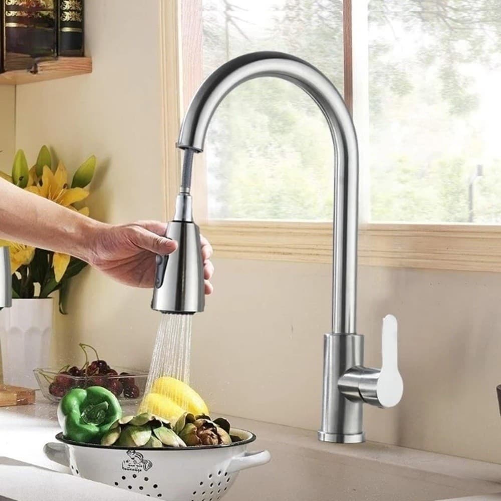 Torneira Gourmet Bancada c/ Extensor Flexível Misturador Monocomando Pia Cozinha  Ducha Spray