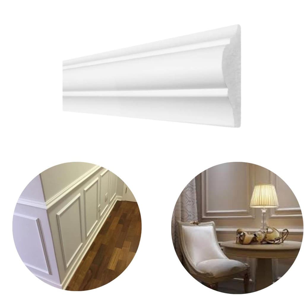 Kit 8 Barras Rodameio Boiserie 3cm Moldura Poliestireno 1 Metro