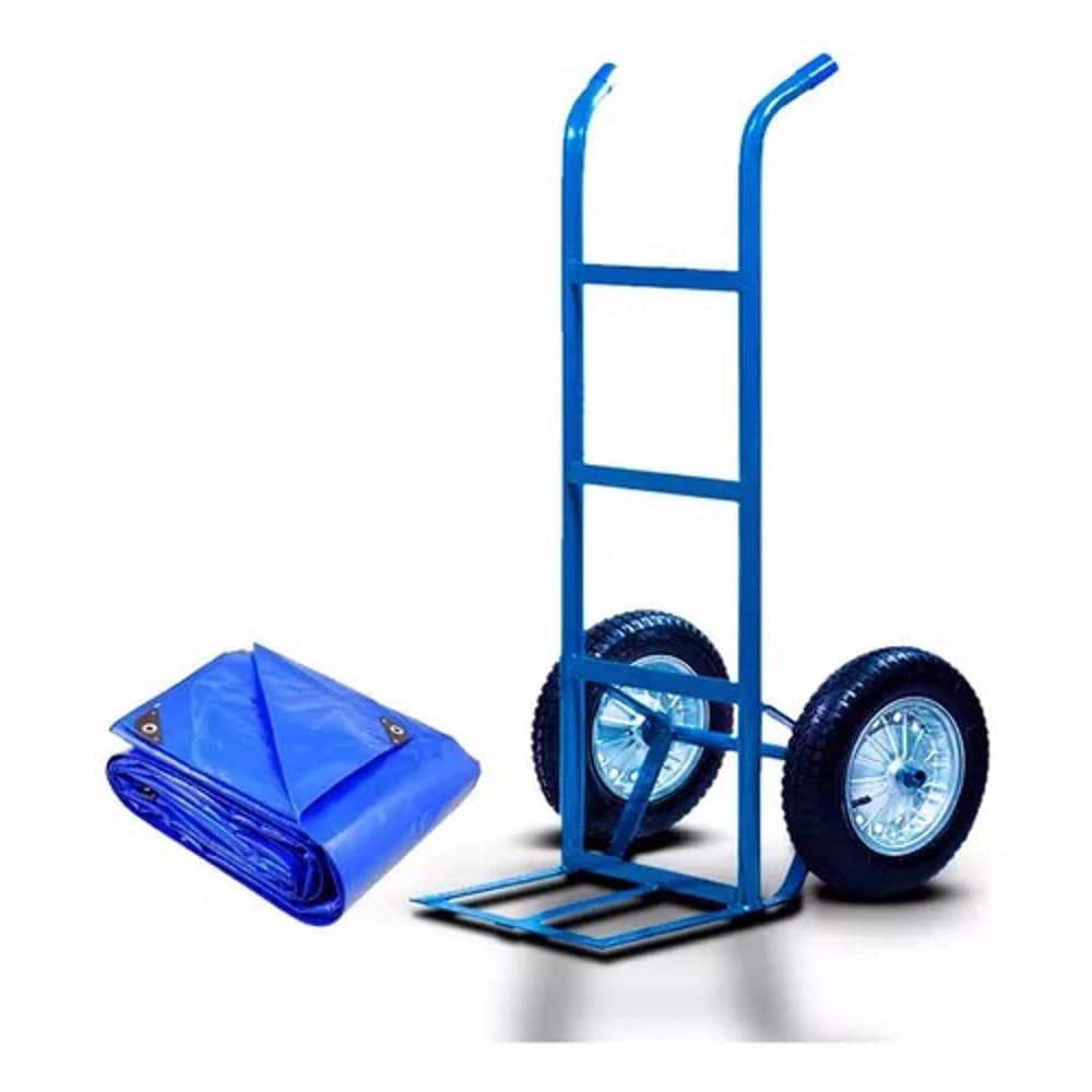 Carrinho Carro Armazem Carga Transporte Até 150kg + Brinde Lona 3x2