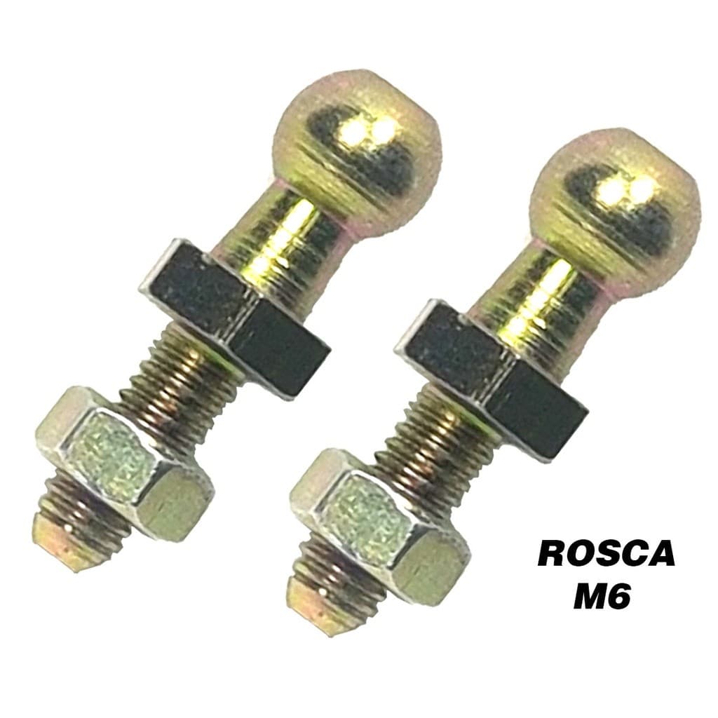 Kit 2 Pino Parafuso Esférico Amortecedor Capô Porta Malas Rosca 6 mm