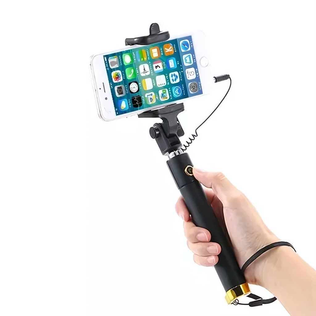 Bastão Pau de Selfie Botão Disparo 78cm Fotos P2 Portátil