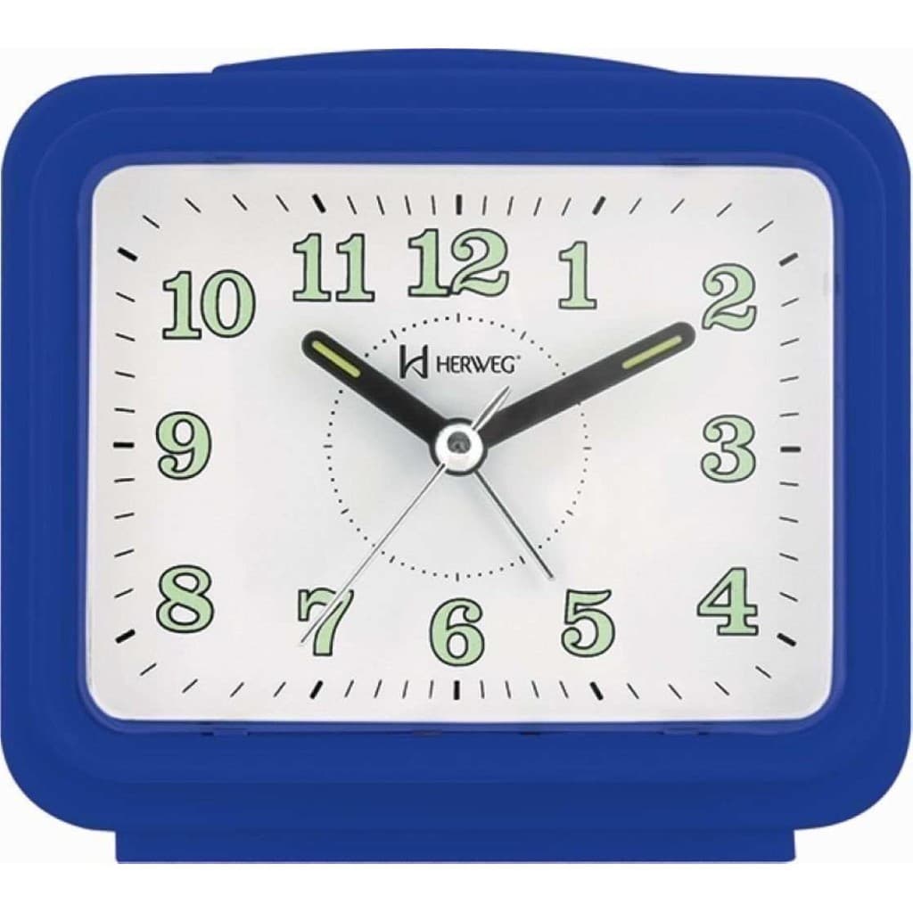 Relógio Despertador Quartz Herweg som alto Azul 2588-011