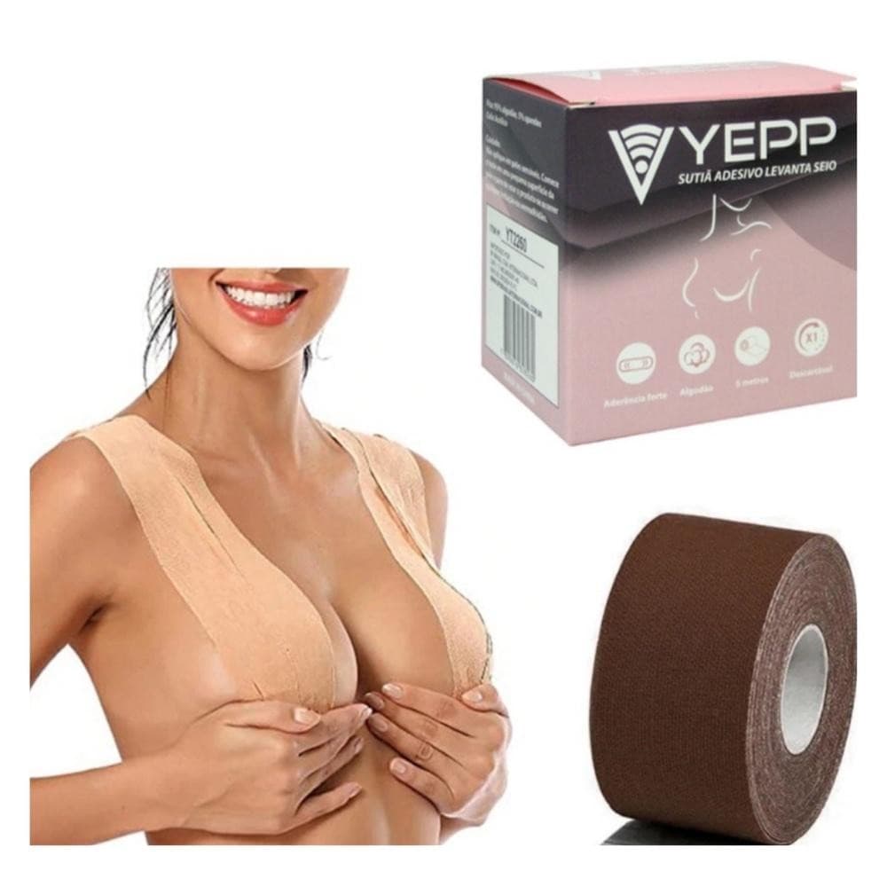 Levanta Peito Adesivo Push Up 3D Fita Silicone 5 Metros