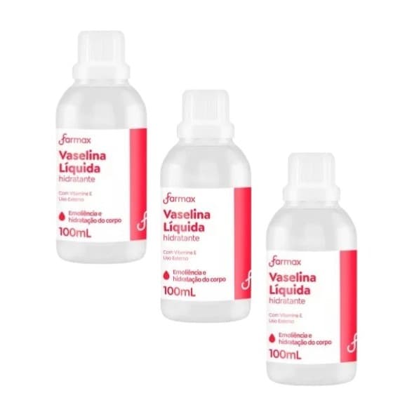 Farmax Kit 3un Hidratante de Vaselina Liquido Vasemax - 100ml
