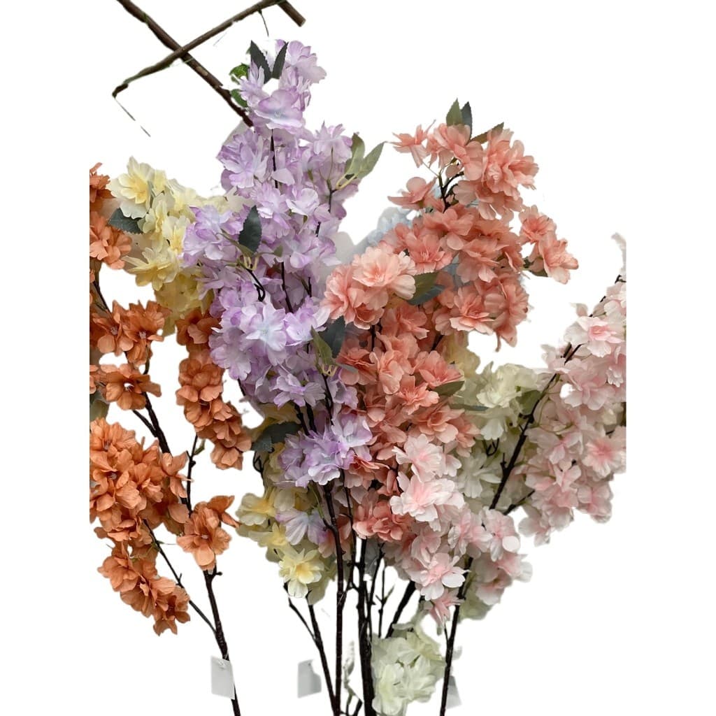 Galho longo de flor de cerejeira outonal silvestre artificial para decoração, casamento, festa, arranjo./0038