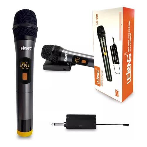 Microfone Digital Profissional Sem Fio Wireless Audio Sem Ruido Dinâmico Alta Potencia Festa