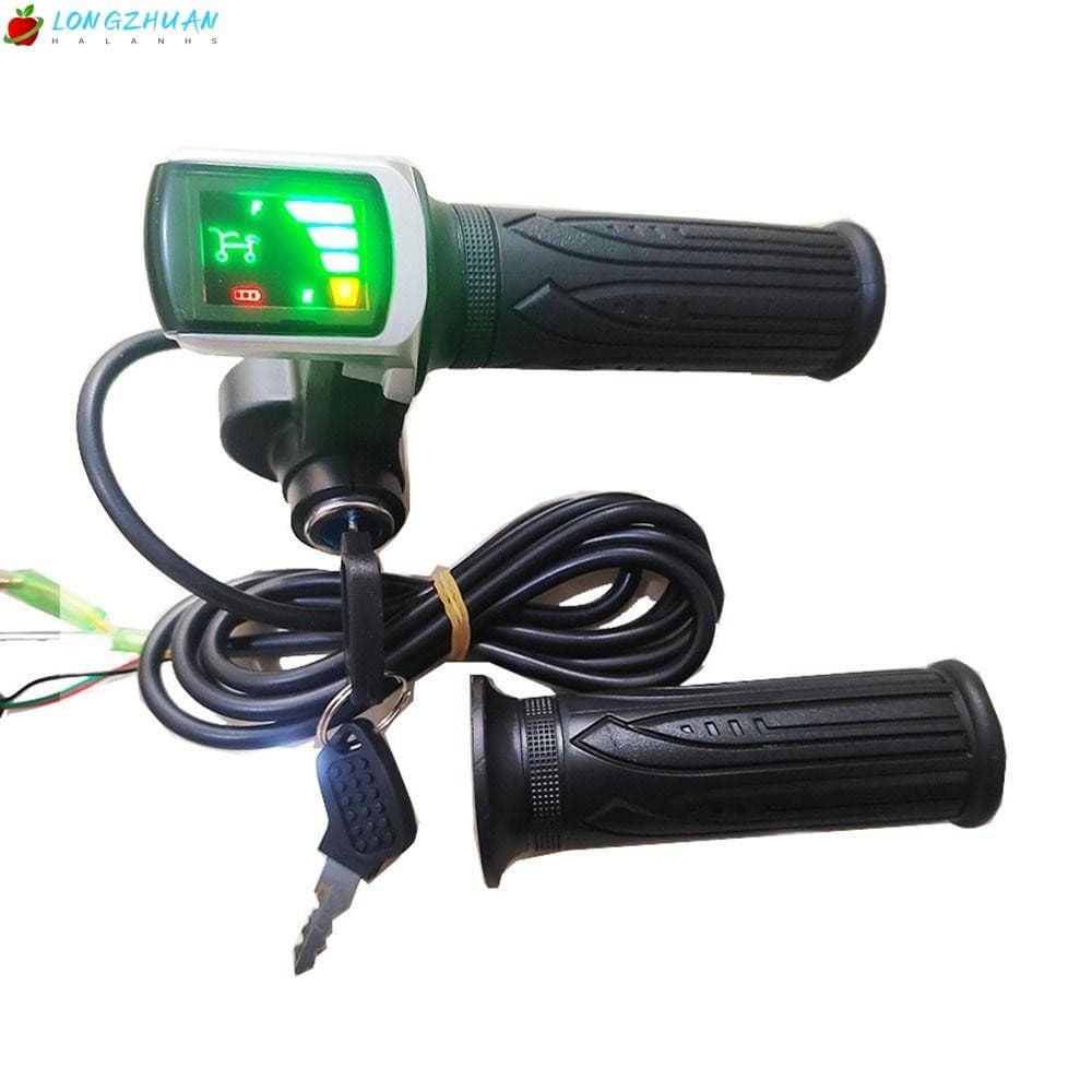 Acelerador De Bicicleta Elétrica LONNGZHUAN , Trava De Chave 36V 48V Aperto De Scooter , Indicador De Energia