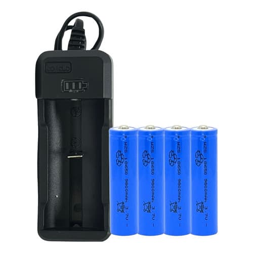 Carregador De Baterias Led Indicador De Carga + 4 Un Baterias Recarregáveis Microfone Kadosh K412 Original