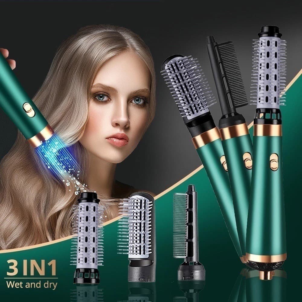 3 Em 1 Secador De Cabelo Escova Secadora Íon Negativo Poderoso Pente De Ar Quente110V