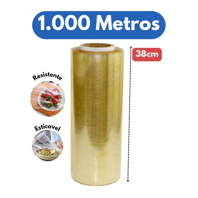 Bobina Plastico Rolo Filme Pvc 38x1000 M