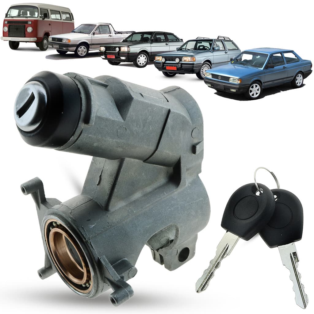 Trava de Direção Com Cilindro Volkswagen Kombi 1997 a 2013 Gol Saveiro Parati Voyage G1 Passat Santana Quantum