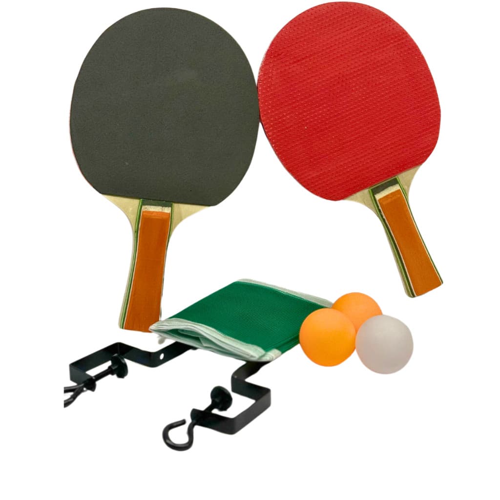 Kit Ping Pong 2 Raquete 3 bolinhas e rede tênis de mesa profissional ergonômico emborrachado