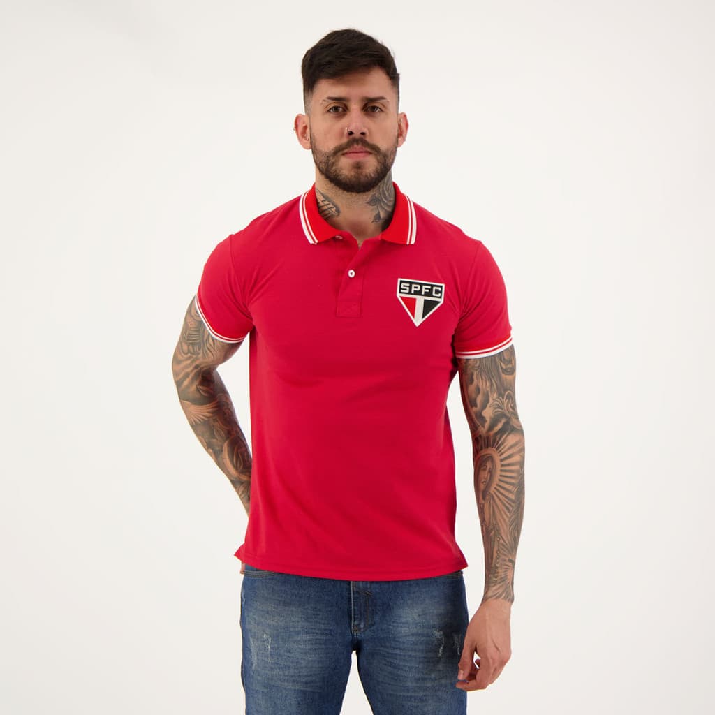 Polo São Paulo Stripe Vermelha
